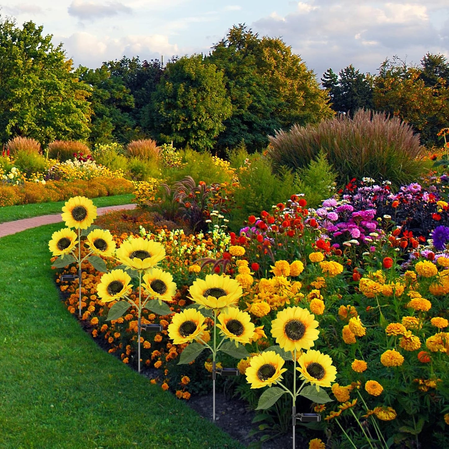 🔥Hot Sale 49% off🌟🌻 2026 UPGRADED Solar Sunflowers – Hyper-Realistic Petals, Stunning Shadow Projections & Dusk-to-Dawn Garden Mag-YAO