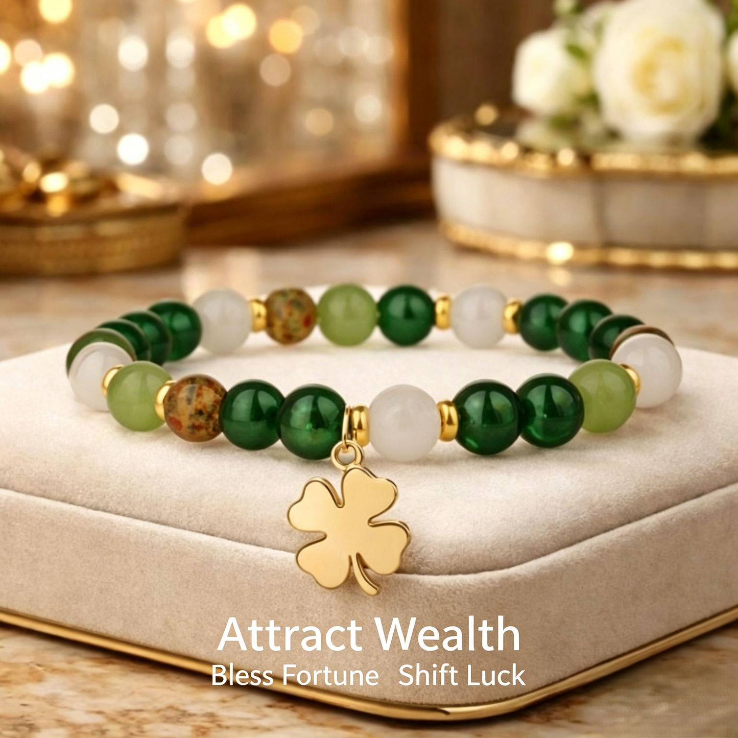 Attract Wealth & Good Luck Fast | Green Aventurine & Agate Bracelet for Abundance, Protection & Prosperity-RH