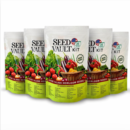 35-Variety Vegetable Seed Vault Kit – Heirloom Seeds for Home Gardening-YAO