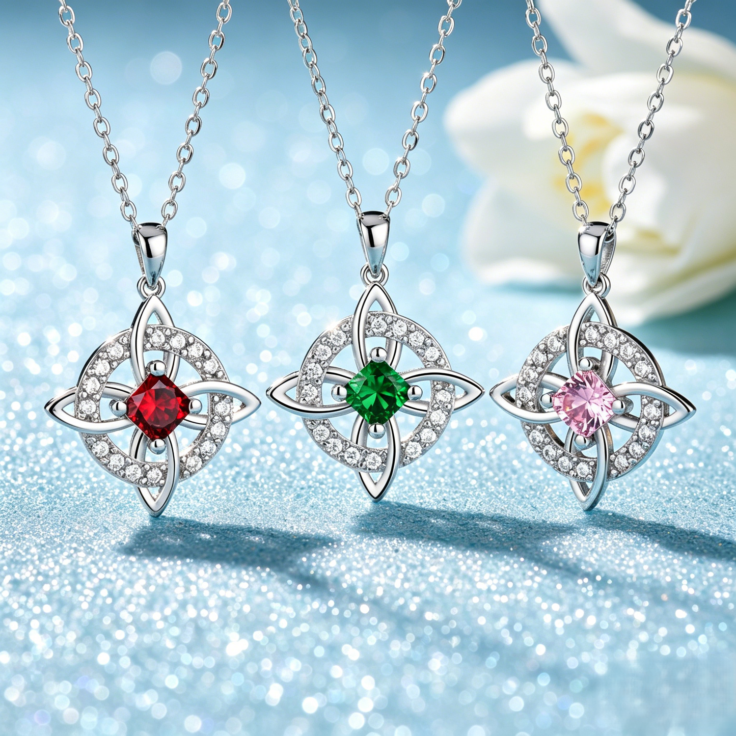 Hecate Birthstone Witch Knot Necklace – Symbolic Protection Pendant for Women-RH