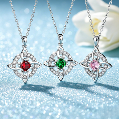 Hecate Birthstone Witch Knot Necklace – Symbolic Protection Pendant for Women-RH