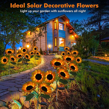 🔥Hot Sale 49% off🌟🌻 2026 UPGRADED Solar Sunflowers – Hyper-Realistic Petals, Stunning Shadow Projections & Dusk-to-Dawn Garden Mag-YAO