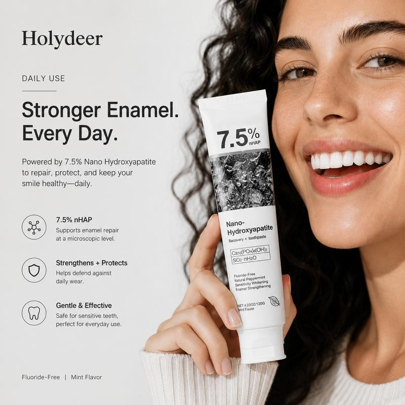 7.5% Nano-Hydroxyapatite Toothpaste-Fluoride-Free | Enamel Repair & Gentle Whitening for Sensitive Teeth-RH