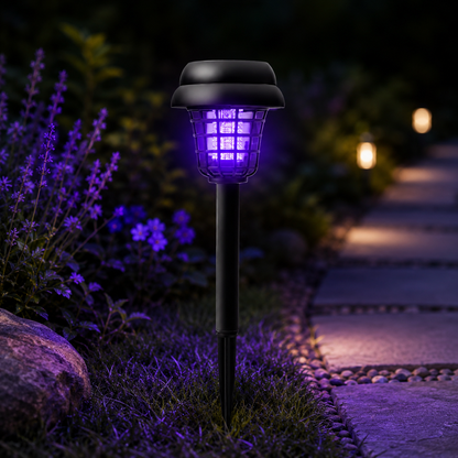 Solar Mosquito Zapper Light – Outdoor Garden Stake Lamp, UV Insect Killer, Solar Powered, Dual Mode (Mosquito Control + Pathway Lighting), Weather Resistant, Easy Setup-YAO