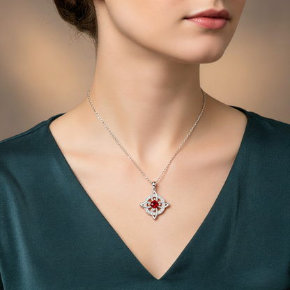 Hecate Birthstone Witch Knot Necklace – Symbolic Protection Pendant for Women-RH
