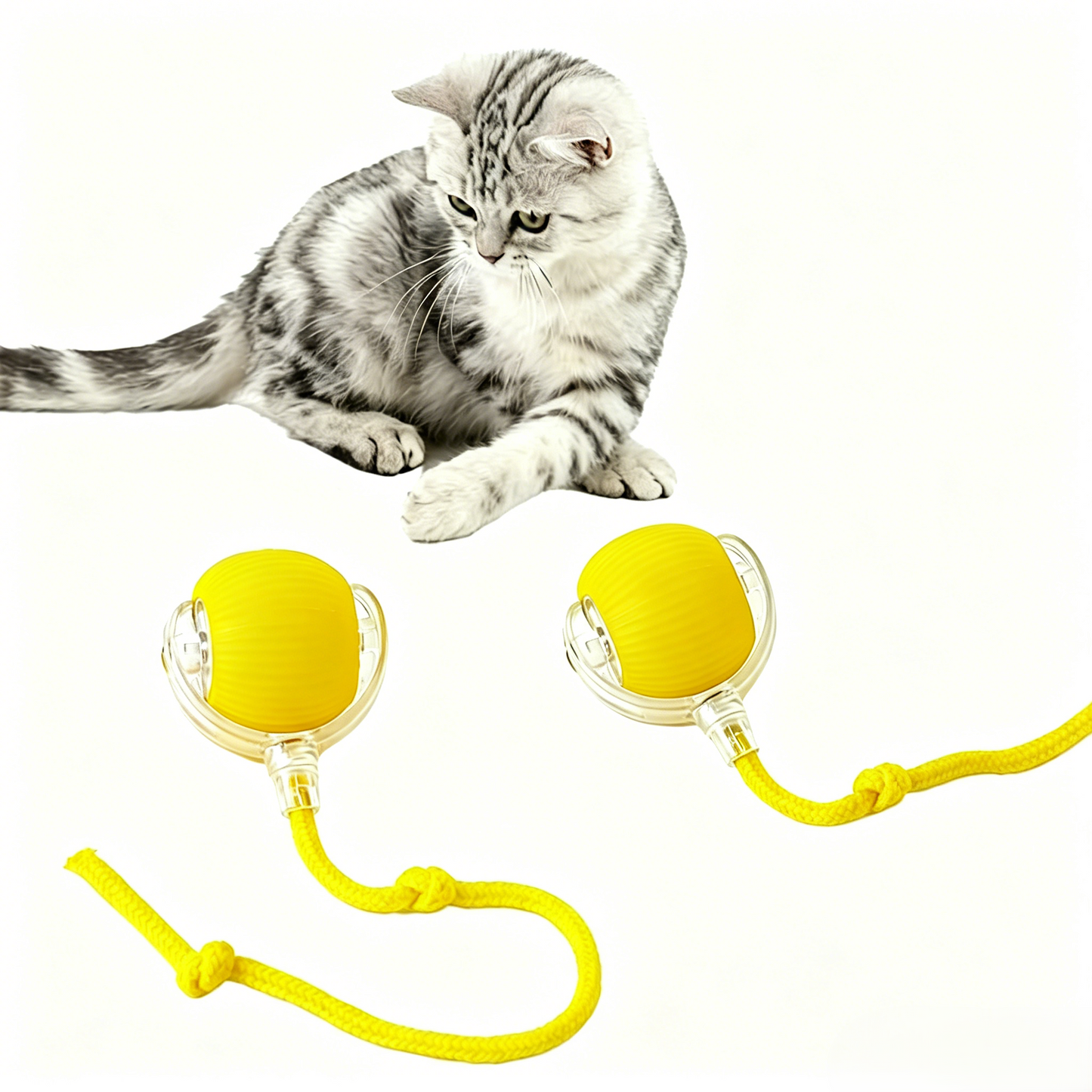 Interactive Pet Teaser Ball – USB Rechargeable Rolling Cat & Dog Toy with Sound & Light for Indoor Play, Anti-Boredom & Exercise-RH