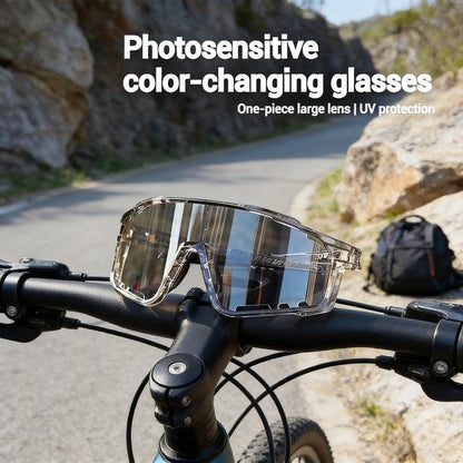 UV Adaptive Photochromic Sunglasses – Windproof Sports Eyewear for Cycling, Hiking, Running & Day-to-Night Protection-RH
