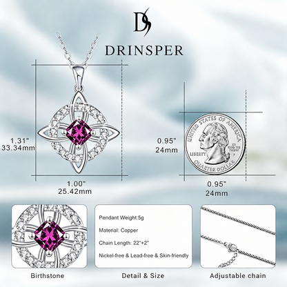 Hecate Birthstone Witch Knot Necklace – Symbolic Protection Pendant for Women-RH
