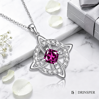 Hecate Birthstone Witch Knot Necklace – Symbolic Protection Pendant for Women-RH