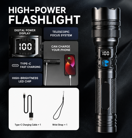 Rechargeable Tactical Flashlight & Power Bank-RH