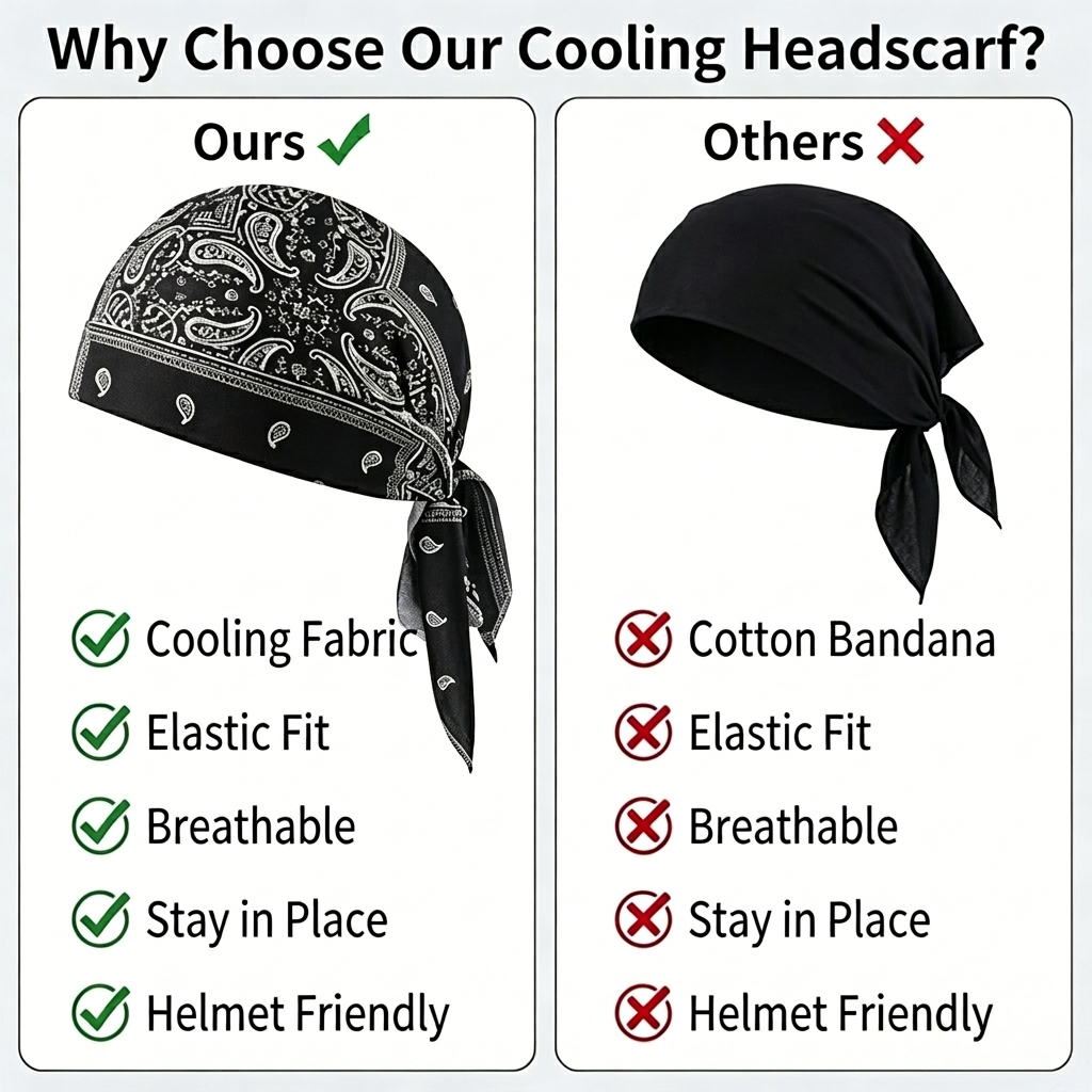 Premium Paisley Cooling Headscarf Cap - Lightweight Pirate Helmet Liner-RH