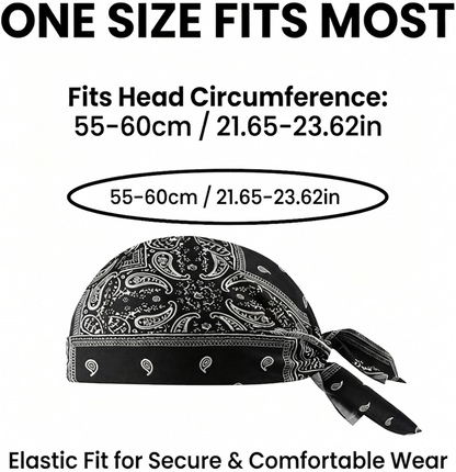 Premium Paisley Cooling Headscarf Cap - Lightweight Pirate Helmet Liner-RH