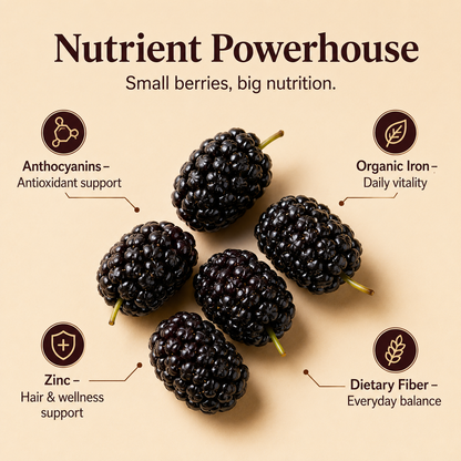 Dried Mulberries – Nourish Liver & Kidney, Darken Hair, Perfect for Night Owls-YAO