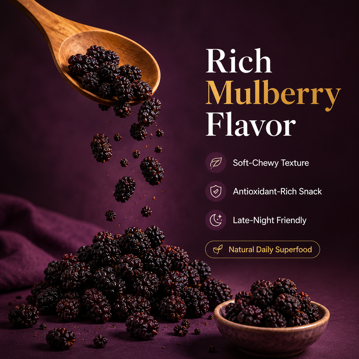 Dried Mulberries – Nourish Liver & Kidney, Darken Hair, Perfect for Night Owls-YAO
