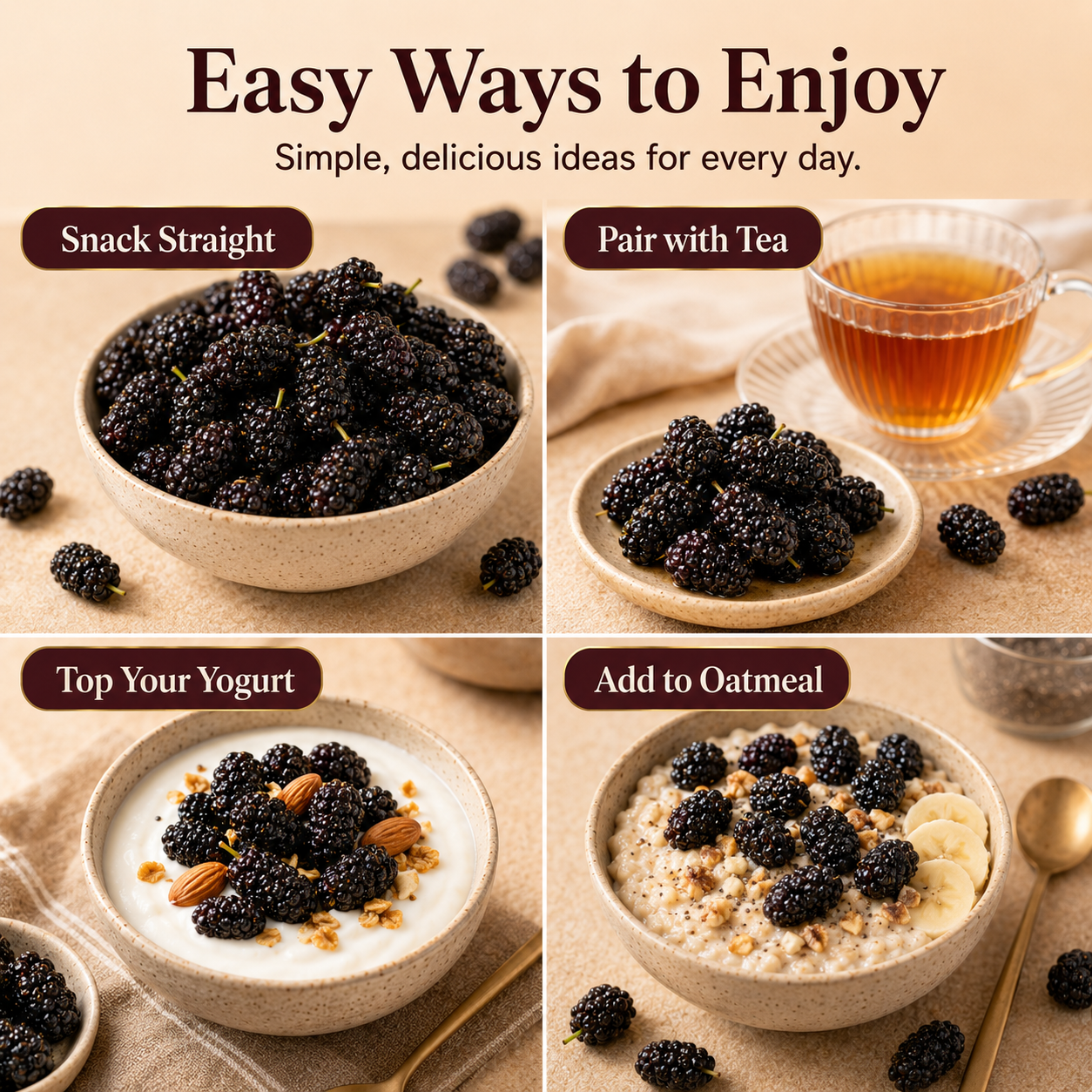 Dried Mulberries – Nourish Liver & Kidney, Darken Hair, Perfect for Night Owls-YAO