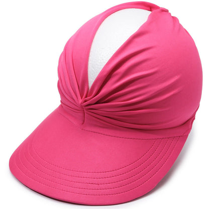 Women’s UPF 50+ Sun Protection Visor Hat-Wide Brim Cooling Beach Hat for Ponytail, Golf, Travel & Summer Outdoor Wear-RH