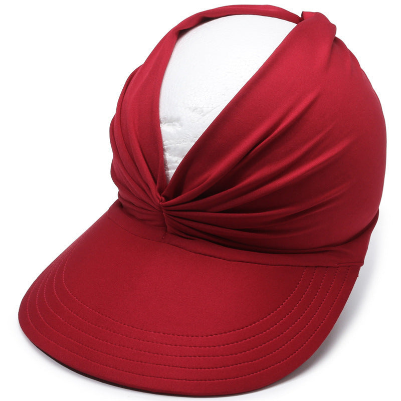 Women’s UPF 50+ Sun Protection Visor Hat-Wide Brim Cooling Beach Hat for Ponytail, Golf, Travel & Summer Outdoor Wear-RH