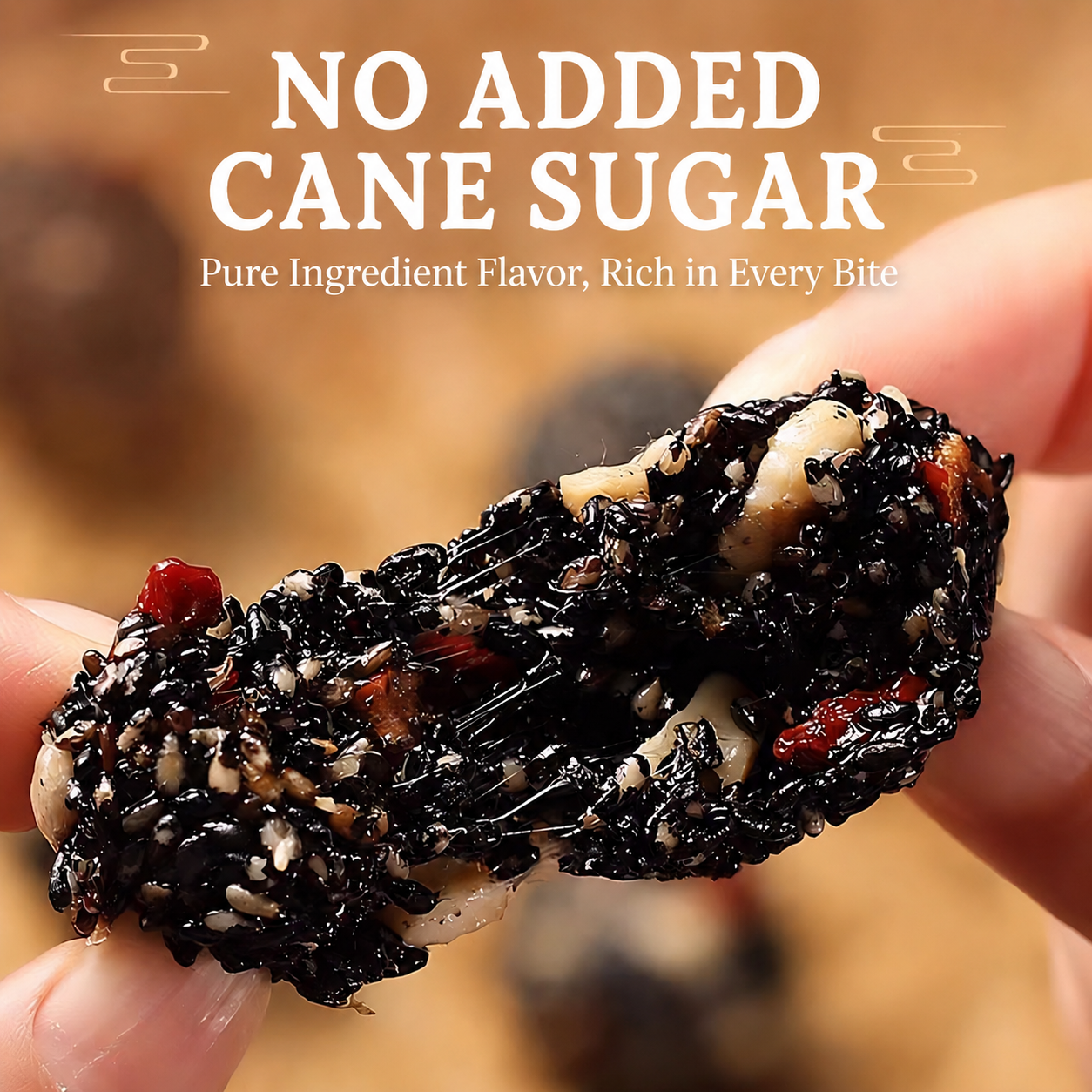 Intangible Heritage 5-Treasure Black Sesame Balls – Nine-Steamed & Nine-Sun-Dried Traditional Craft & Repair Damaged Hair&Promote Sleep-YAO