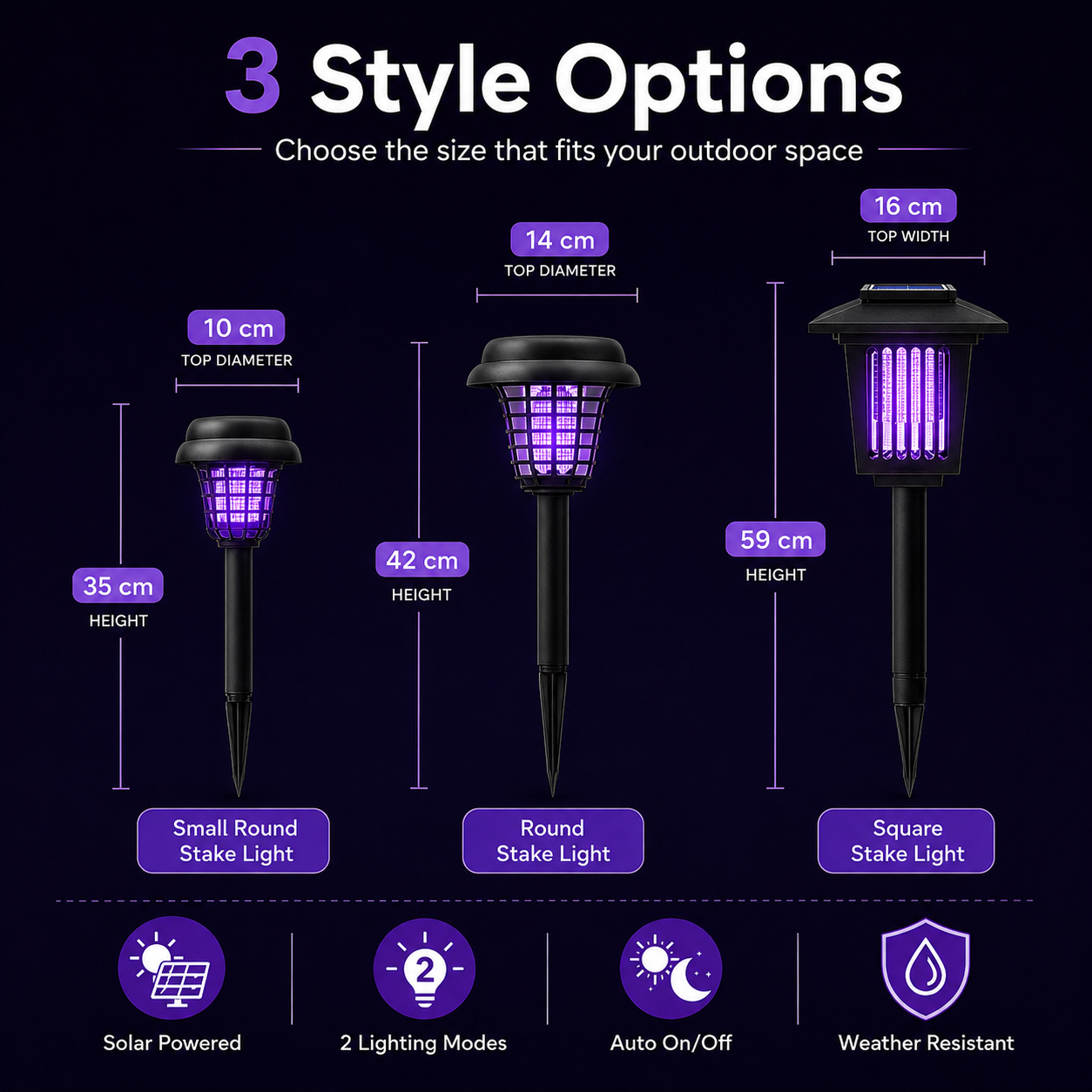 Solar Mosquito Zapper Light – Outdoor Garden Stake Lamp, UV Insect Killer, Solar Powered, Dual Mode (Mosquito Control + Pathway Lighting), Weather Resistant, Easy Setup-YAO