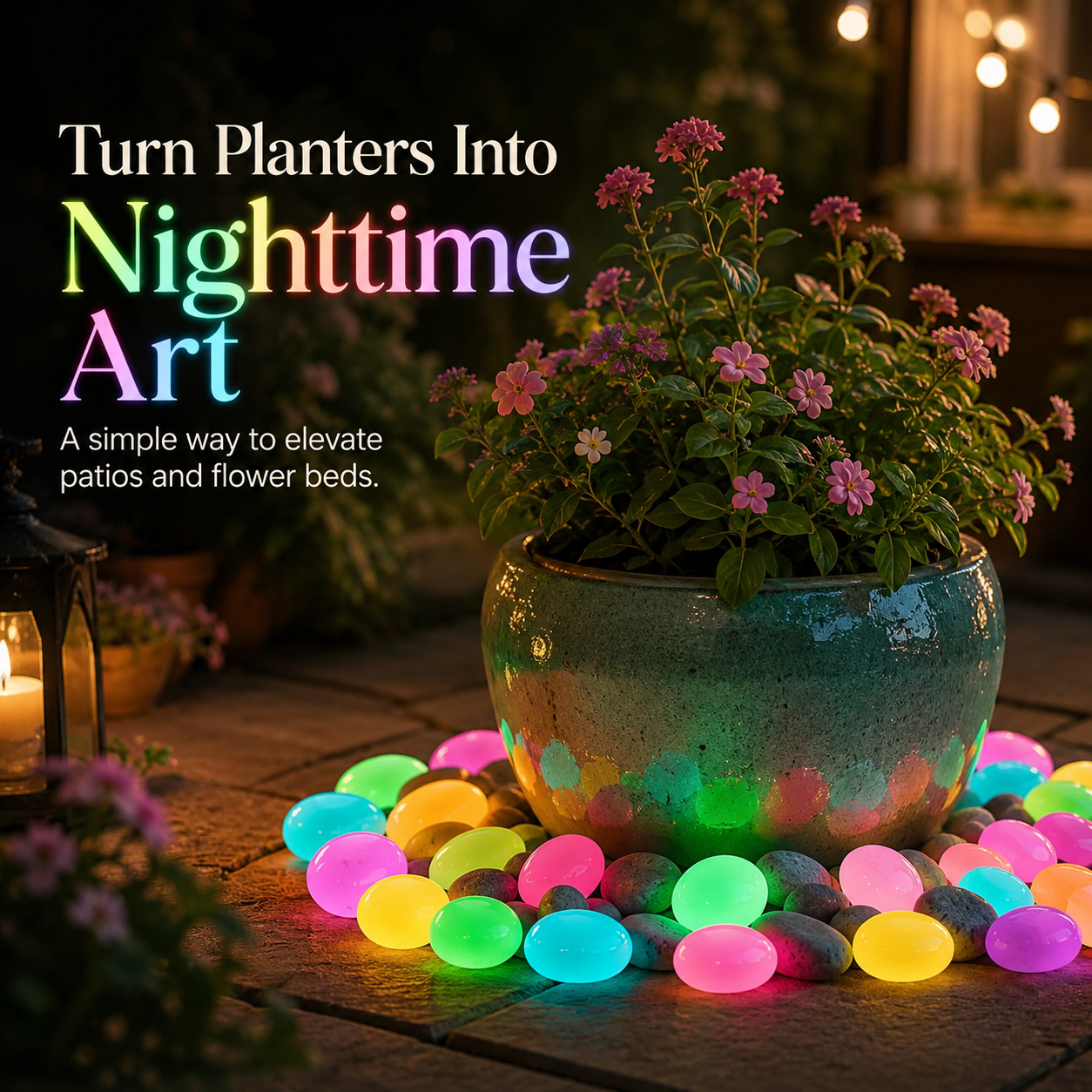 Luminous pebbles, with a diameter of 1 cm, suitable for garden paths, fish tanks, courtyards, lawns, and starry sky lighting.-YAO