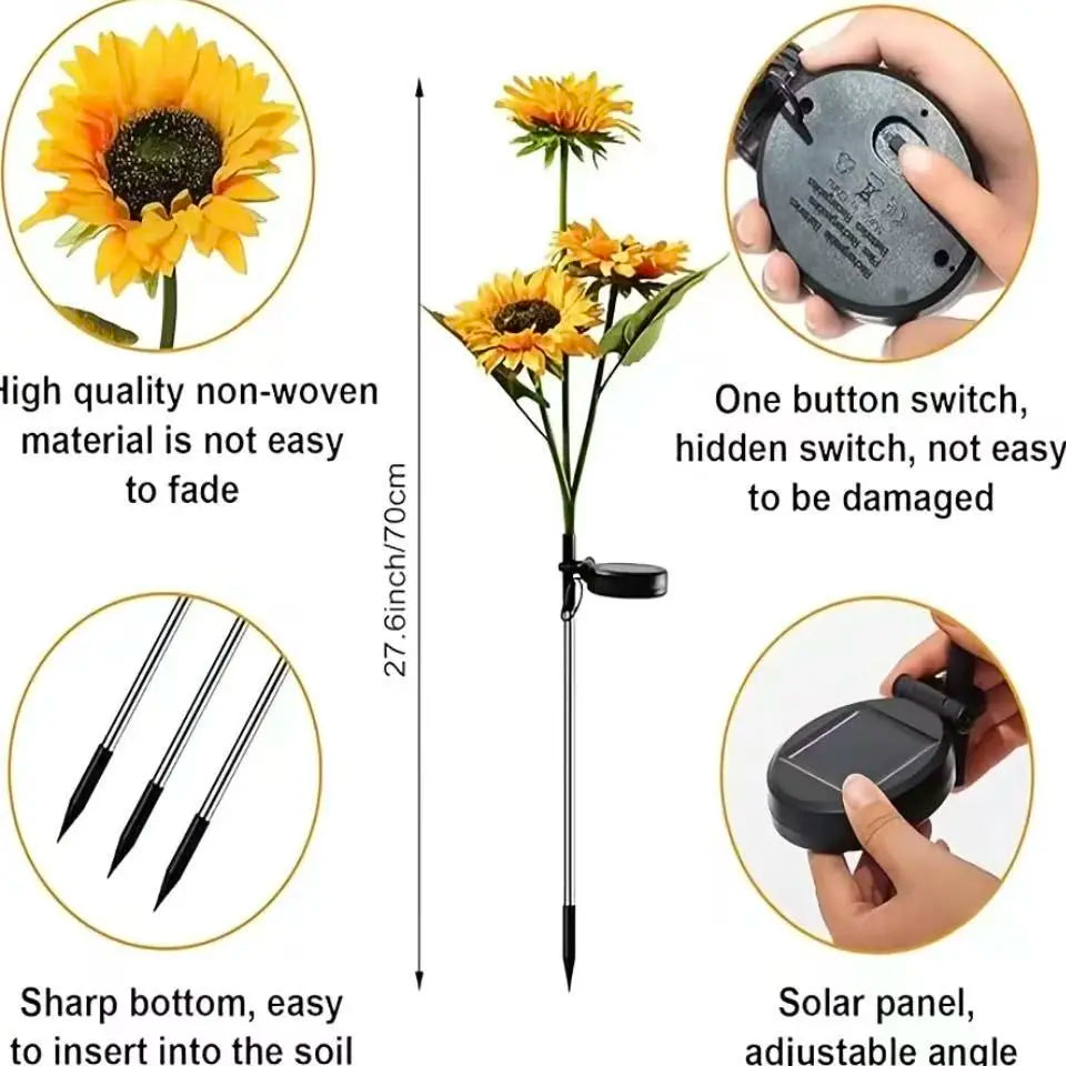 🔥Hot Sale 49% off🌟🌻 2026 UPGRADED Solar Sunflowers – Hyper-Realistic Petals, Stunning Shadow Projections & Dusk-to-Dawn Garden Mag-YAO