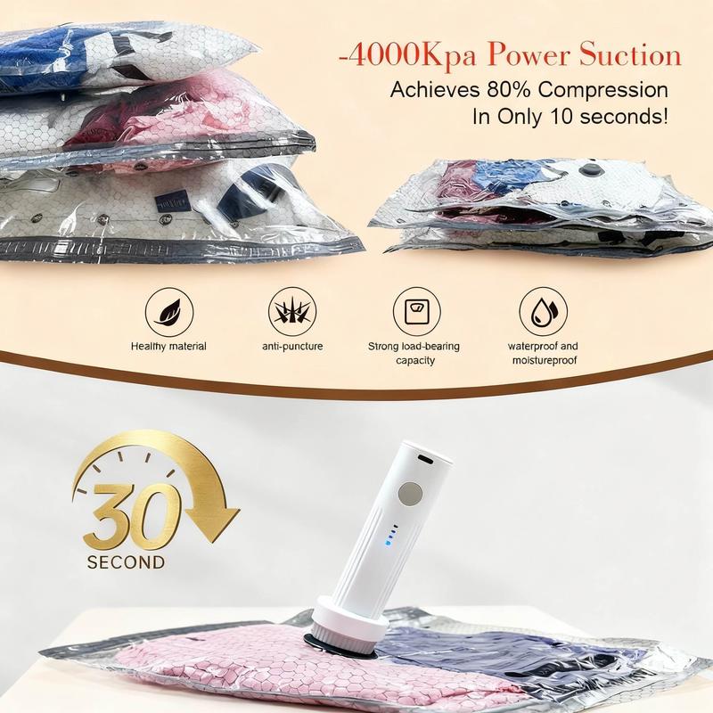 Travel Vacuum Storage Bags with Rechargeable Pump-RH