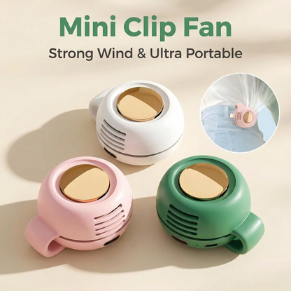 Mini Bladeless Turbo Fan – Portable Rechargeable Hands-Free Waist Fan with 3-Speed Cooling & Quiet Airflow for Summer Travel & Outdoor Activities-RH