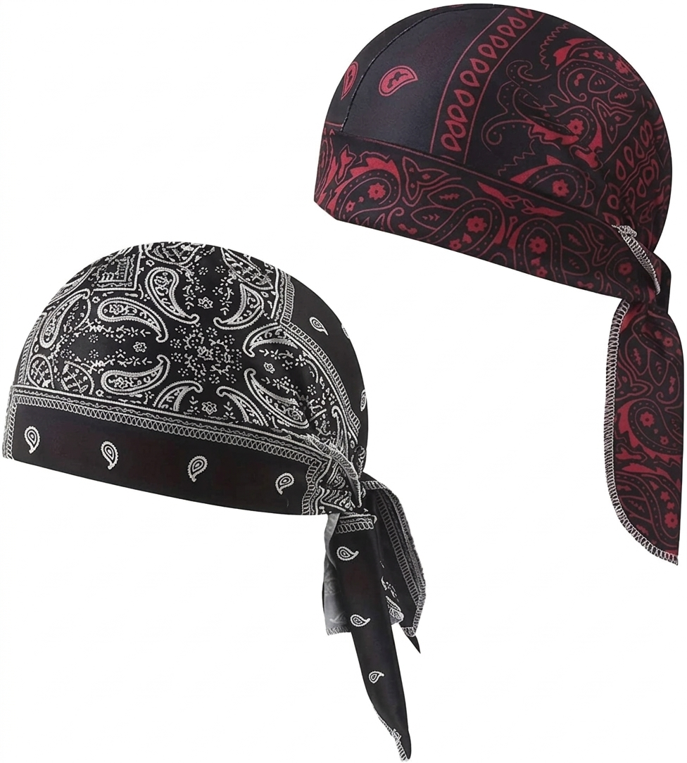 Premium Paisley Cooling Headscarf Cap - Lightweight Pirate Helmet Liner-RH