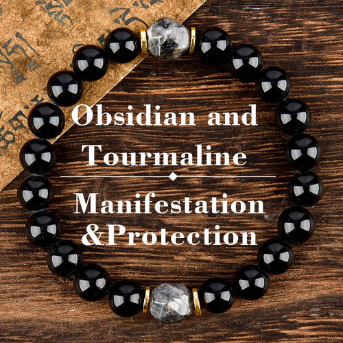 Obsidian & Black Tourmaline Protection Bracelet-RH