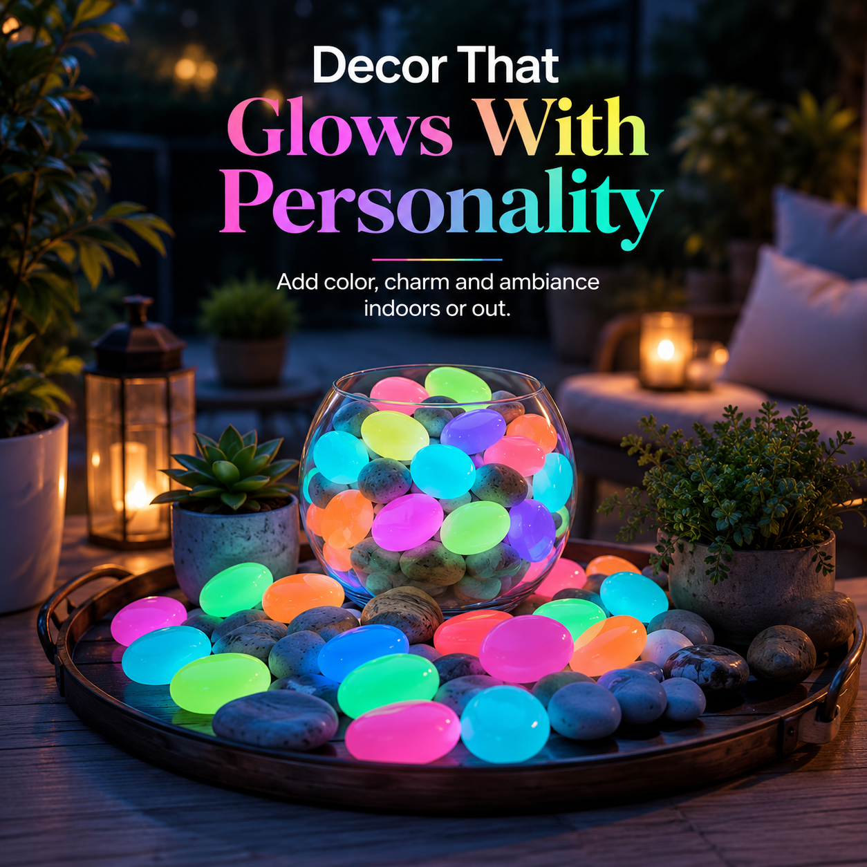 Luminous pebbles, with a diameter of 1 cm, suitable for garden paths, fish tanks, courtyards, lawns, and starry sky lighting.-YAO