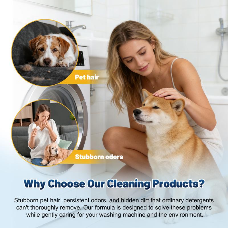 Eco-Friendly Washing Machine Cleaner Tablets – Deep Clean Washer Odors, Residue & Pet Hair Buildup-RH