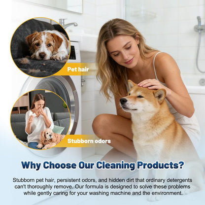 Eco-Friendly Washing Machine Cleaner Tablets – Deep Clean Washer Odors, Residue & Pet Hair Buildup-RH