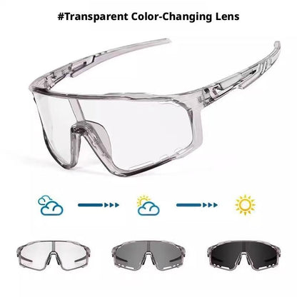 UV Adaptive Photochromic Sunglasses – Windproof Sports Eyewear for Cycling, Hiking, Running & Day-to-Night Protection-RH