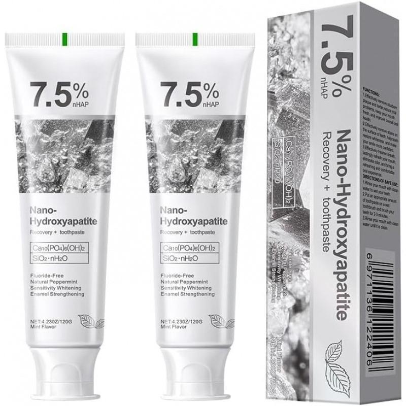7.5% Nano-Hydroxyapatite Toothpaste-Fluoride-Free | Enamel Repair & Gentle Whitening for Sensitive Teeth-RH