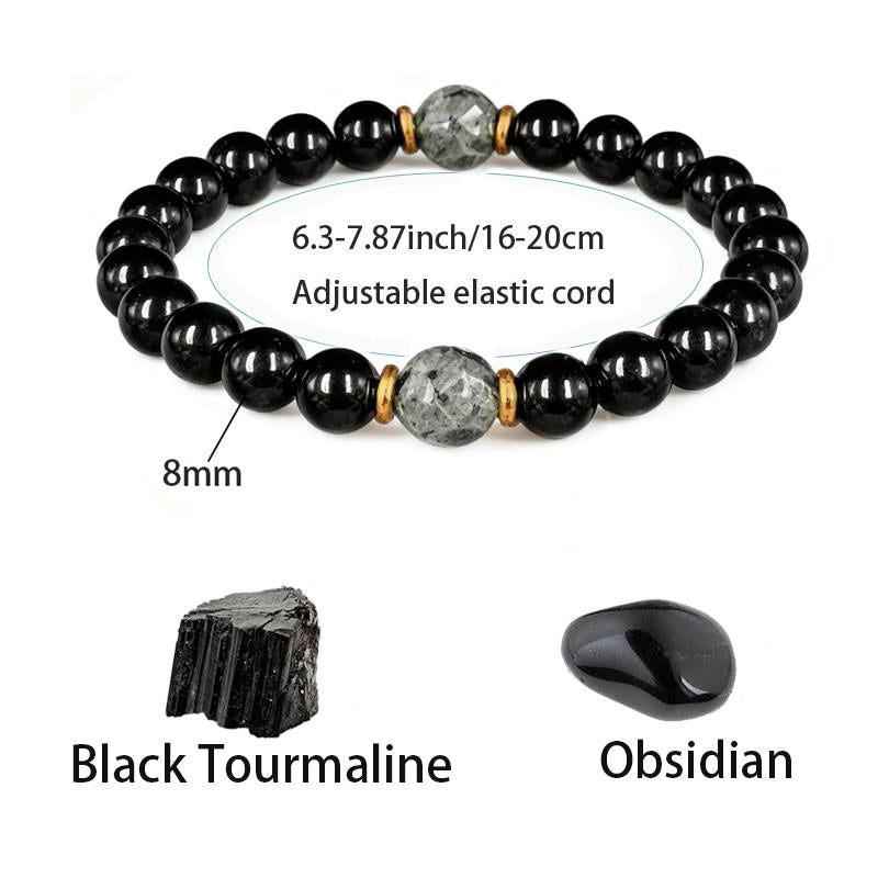 Obsidian & Black Tourmaline Protection Bracelet-RH